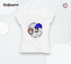 pitchers be crazy skull baseball shirt