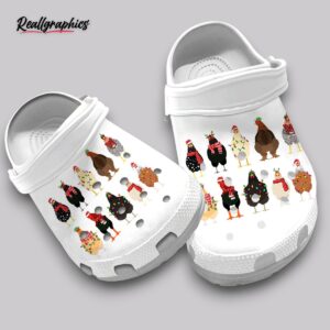 Christmas Chickens Crocs - Unisex Holiday Clogs