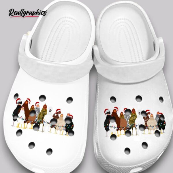Christmas Chickens Crocs - Waterproof Farm Clogs for Men & Women