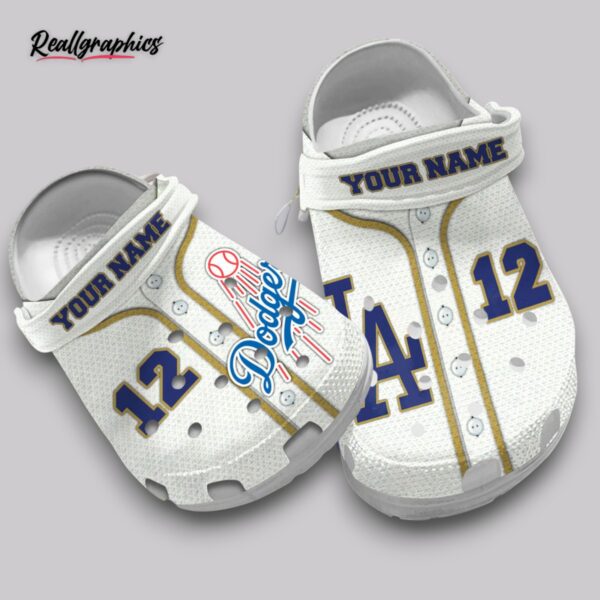 dodgers clogs retro print slip on shoes - la fan gear
