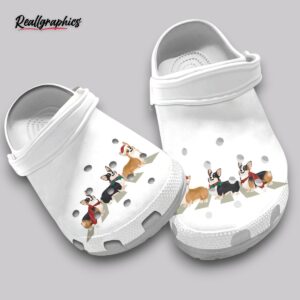 dogs crossing road crocs - unisex classic clogs - dog lover gift