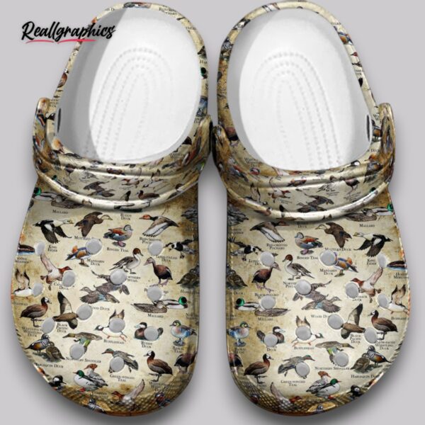 ducks of the world print clogs - fun novelty shoes