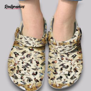 ducks of the world print clogs - fun novelty shoes