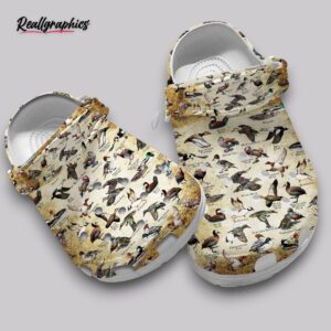 ducks of the world print clogs - fun novelty shoes