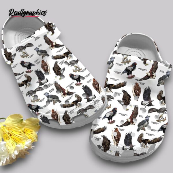 eagles print clogs - bird lover slip ons