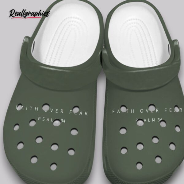 faith over fear clogs - christian print comfort shoes