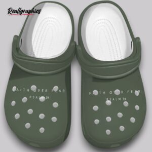 faith over fear clogs - christian print comfort shoes