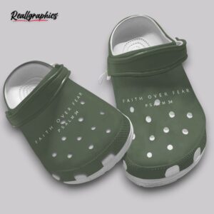 faith over fear clogs - christian print comfort shoes