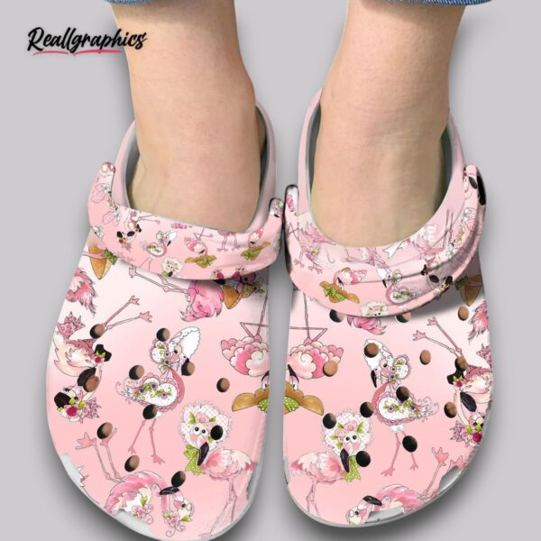 flamingo print clogs - light pink cute shoes for women
