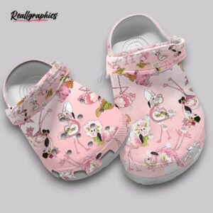 flamingo print clogs - light pink cute shoes for women
