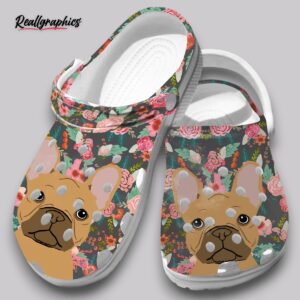 floral french bulldog clogs - men's & women's garden shoes