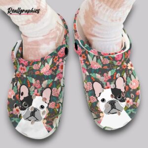 floral french bulldog clogs - printed garden dog shoes