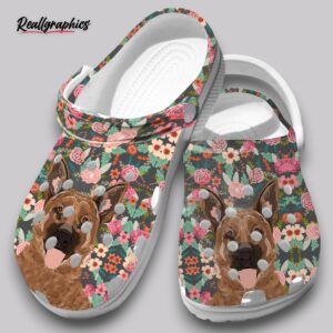 floral german shepherd clogs - dog print shoes