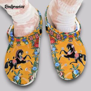 floral horse print clogs - women's comfortable slip on shoes