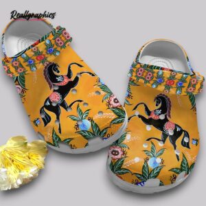 floral horse print clogs - women's comfortable slip on shoes