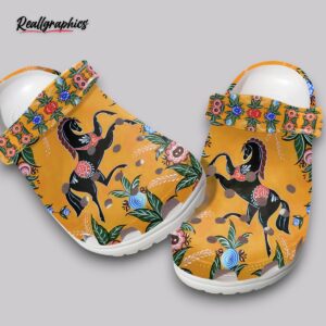 floral horse print clogs - women's comfortable slip on shoes