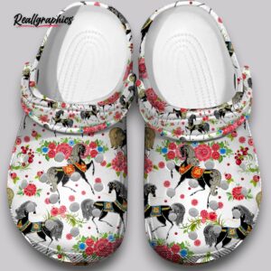 floral horse print clogs - women's garden shoes cute & comfy