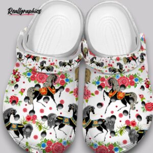 floral horse print clogs - women's garden shoes cute & comfy
