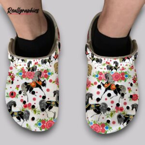 floral horse print clogs - women's garden shoes cute & comfy