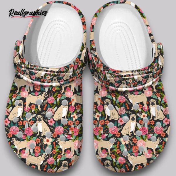 floral pug clogs cute pattern print slip on shoes