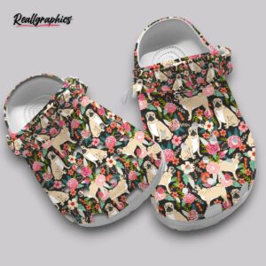 floral pug clogs cute pattern print slip on shoes