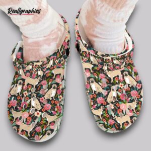 floral pug clogs cute pattern print slip on shoes