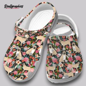 floral pug clogs cute pattern print slip on shoes