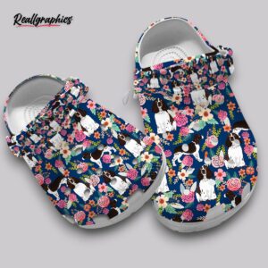 floral springer spaniel clogs - dog print shoes