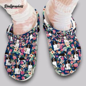 floral springer spaniel clogs - dog print shoes