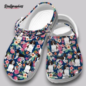 floral springer spaniel clogs - dog print shoes