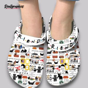 friends tv show clogs - graphic print slip on shoes
