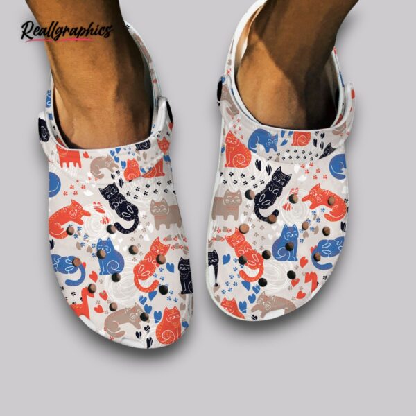funny cat pattern clogs - cute seamless print shoes