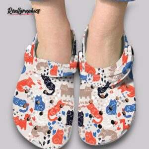 funny cat pattern clogs - cute seamless print shoes