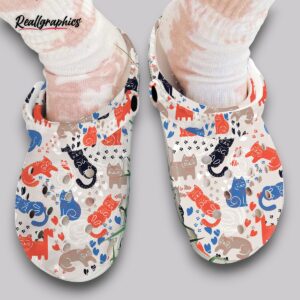 funny cat pattern clogs - cute seamless print shoes