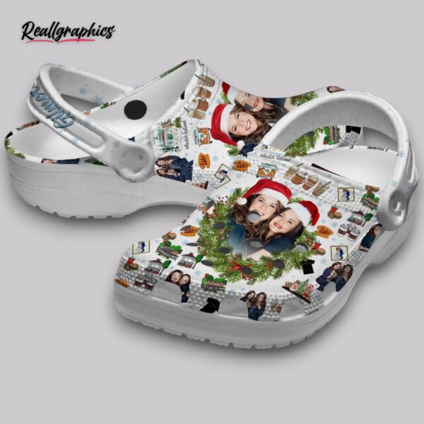 gilmore girls christmas crocs - holiday classic white clogs