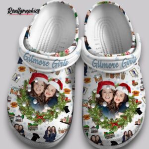 gilmore girls christmas crocs - holiday classic white clogs