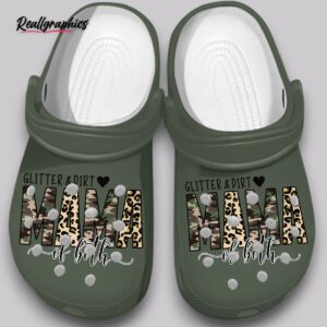 glitter & dirt mama crocs - 3d printed unisex clogs
