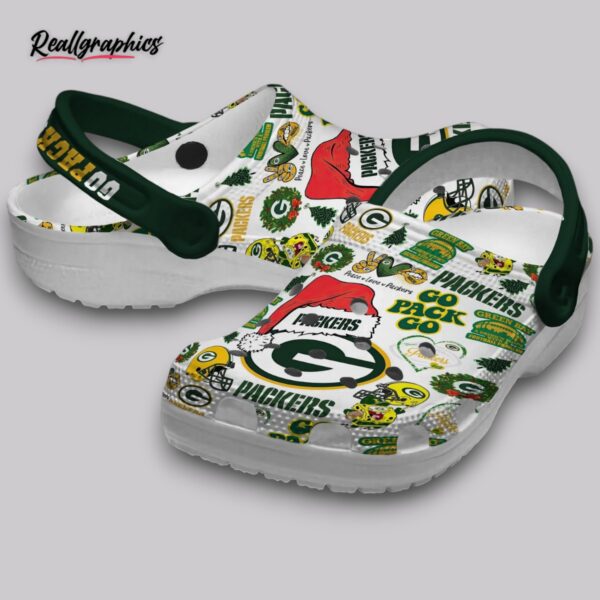 go pack go christmas crocs - packers holiday clogs