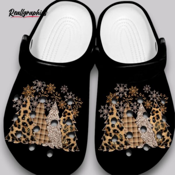 gold leopard christmas crocs - unisex classic clogs