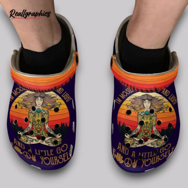 granola girl clogs - hippie theme printed shoes