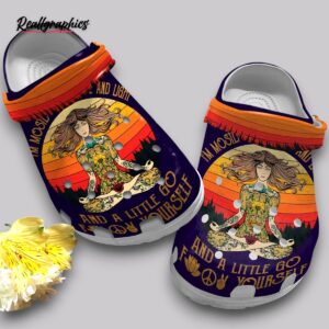 granola girl clogs - hippie theme printed shoes