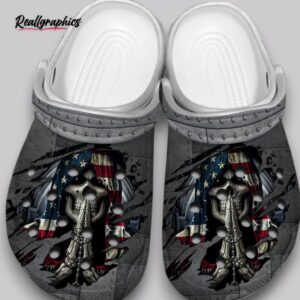 grim reaper american flag clogs - usa patriotic shoes
