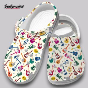 guitar clogs acoustic & electric music print shoes