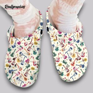 guitar print clogs breathable soft shoes for musicians