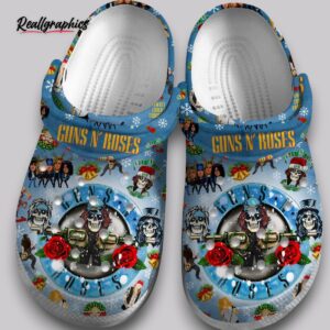 guns n roses christmas clogs - blue holiday shoes kids & adults