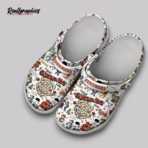 gunsmoke christmas crocs - classic white clogs, western holiday shoes