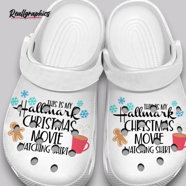 hallmark christmas movie watching crocs - funny unisex holiday shoes
