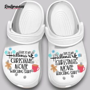 hallmark christmas movie watching crocs - funny unisex holiday shoes