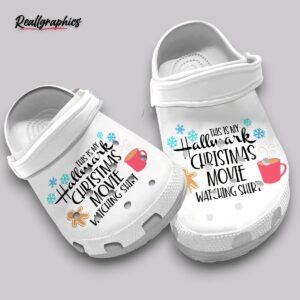 hallmark christmas movie watching crocs - funny unisex holiday shoes