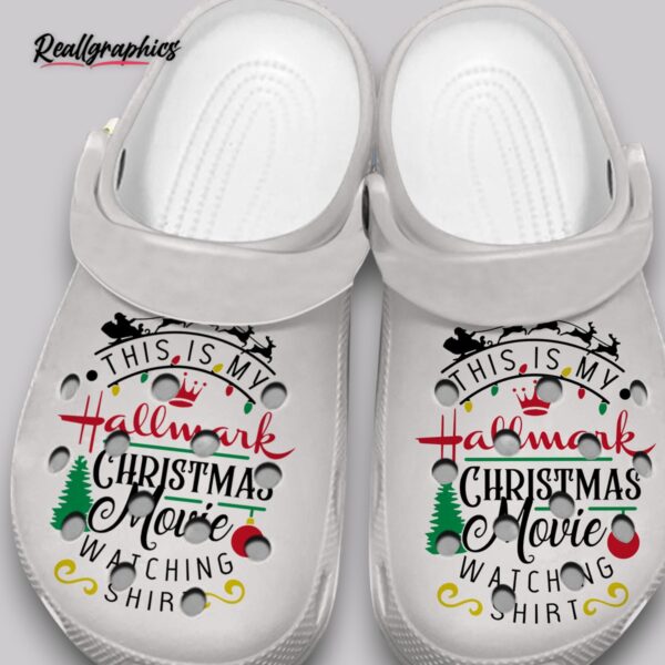 hallmark christmas movie watching crocs - funny unisex shoes